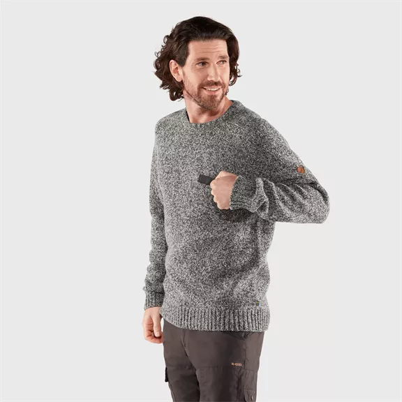 Fjällräven Lada Round-neck kötött férfi pulóver, grey, L