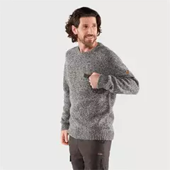 Fjällräven Lada Round-neck kötött férfi pulóver, grey, L