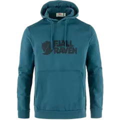 Fjällräven Logo Hoodie kapucnis pulóver, Deep Sea, L