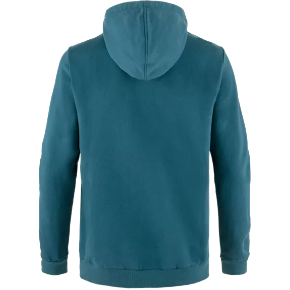 Fjällräven Logo Hoodie kapucnis pulóver, Deep Sea, L