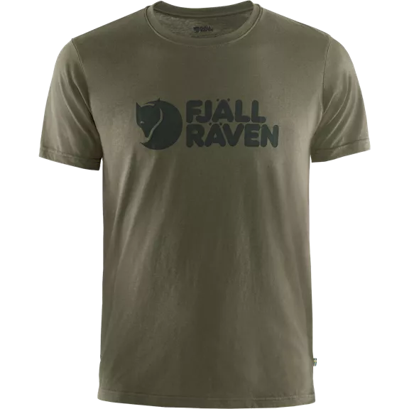 Fjällräven Logo póló, sötét olajzöld, XS