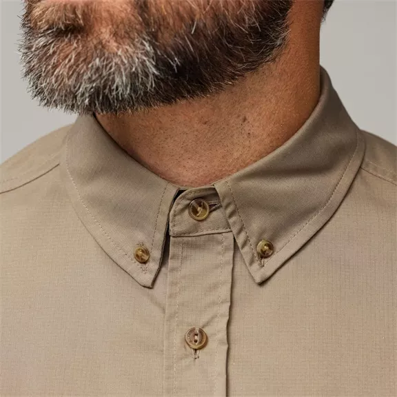 Fjällräven Övik Air Stretch rövid ujjú férfi ing, Suede Brown, M