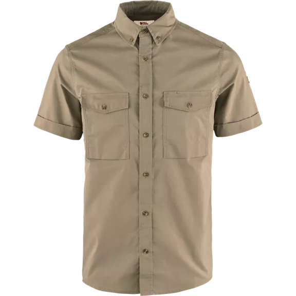 Fjällräven Övik Air Stretch rövid ujjú férfi ing, Suede Brown, M