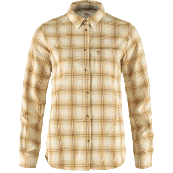 Fjällräven Övik Flannel hosszú ujjú blúz, Chalk White-Dune Beige, L