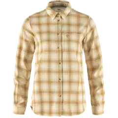 Fjällräven Övik Flannel hosszú ujjú blúz, Chalk White-Dune Beige, S
