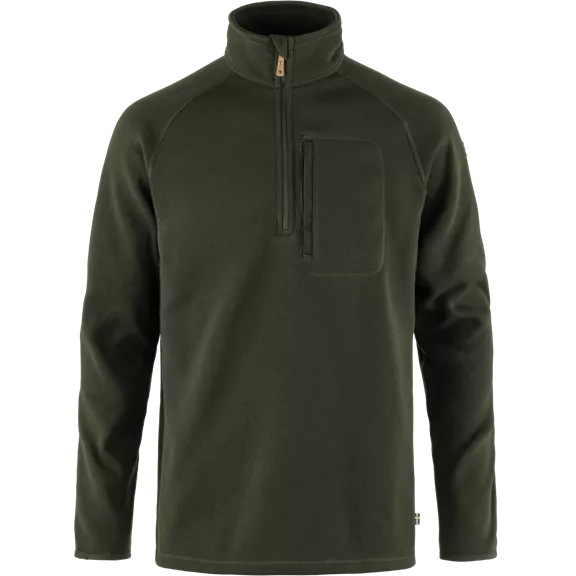 Fjällräven Övik Fleece Half Zip férfi pulóver, Deep Forest, M