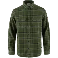 Fjällräven Övik Heavy Flannel hosszú ujjú férfi ing, Deep Forest-Laurel Green, XXL