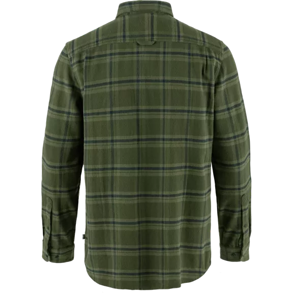 Fjällräven Övik Heavy Flannel hosszú ujjú férfi ing, Deep Forest-Laurel Green, XXL