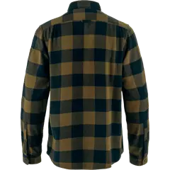 Fjällräven Övik Heavy Flannel hosszú ujjú férfi ing, Wood Brown-Dark Navy, S