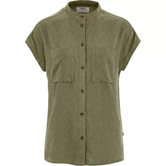 Fjällräven Övik Hemp Shirt SS W női rövid ujjú blúz, Green, XS