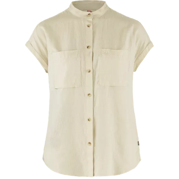 Fjällräven Övik Hemp rövid ujjú blúz, Chalk White, M