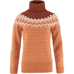 Fjällräven Övik Knit Roller Neck női pulóver, Desert Brown-Autumn Leaf, XS