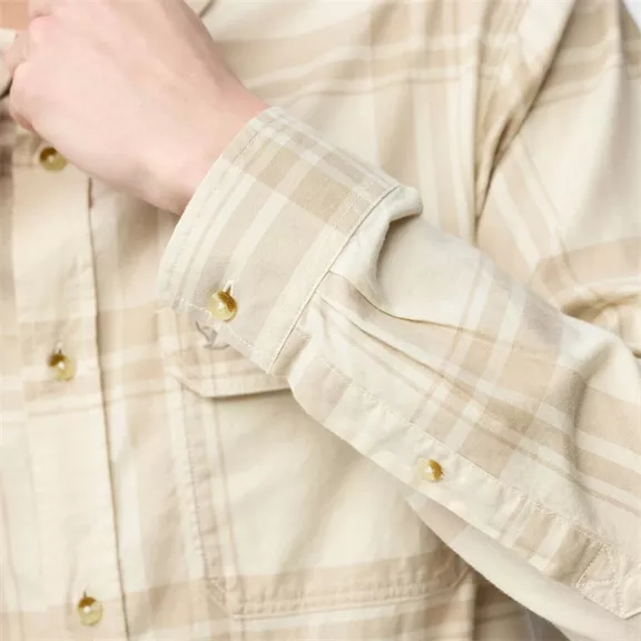 Fjällräven Övik Lite Flannel Shirt férfi hosszú ujjú ing, Chalk White-Fossil, L