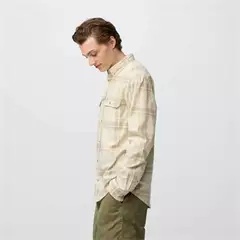 Fjällräven Övik Lite Flannel Shirt férfi hosszú ujjú ing, Chalk White-Fossil, S
