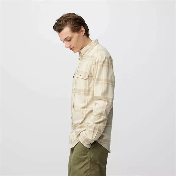 Fjällräven Övik Lite Flannel Shirt férfi hosszú ujjú ing, Chalk White-Fossil, S