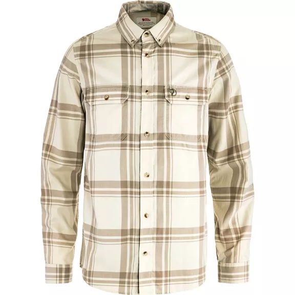 Fjällräven Övik Lite Flannel Shirt férfi hosszú ujjú ing, Chalk White-Fossil, XL