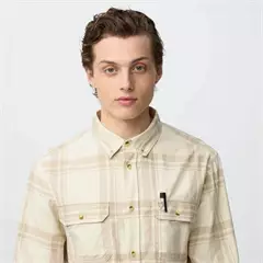 Fjällräven Övik Lite Flannel Shirt férfi hosszú ujjú ing, Chalk White-Fossil, XL