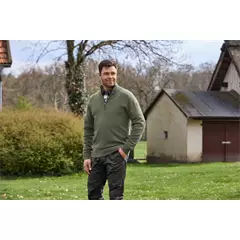 Fjällräven Övik Lite Half Zip férfi pulóver, Laurel Green, S