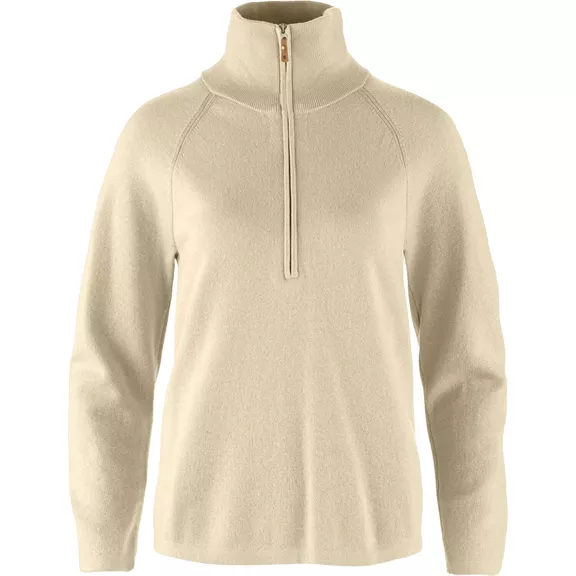 Fjällräven Övik Lite Half Zip női pulóver, Light Beige, M