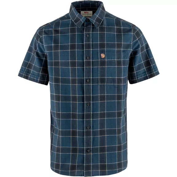Fjällräven Övik Travel rövid ujjú férfi ing, Indigo blue-dark navy, L