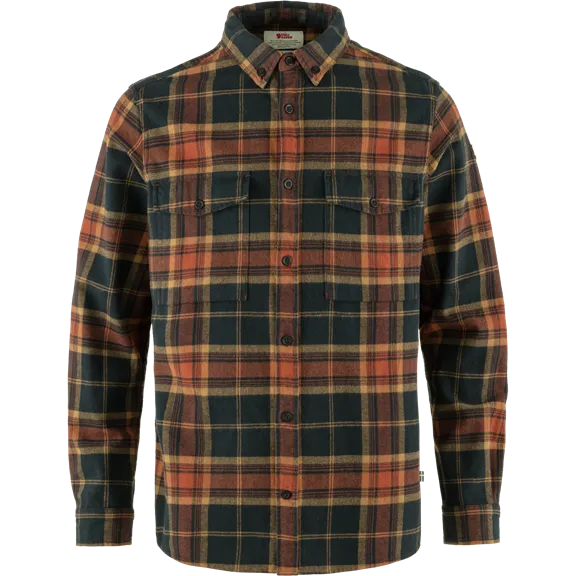 Fjällräven Övik Twill férfi ing, Autumn Leaf-Dark Navy (215-555), S