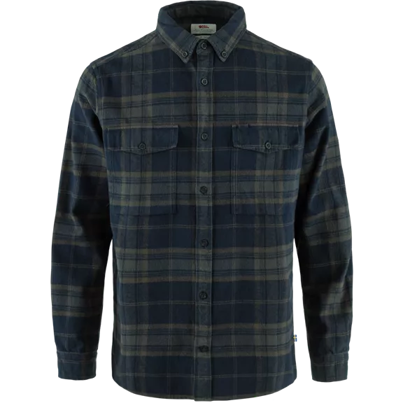 Fjällräven Övik Twill hosszú ujjú férfi ing, Dark Navy-Basalt, S