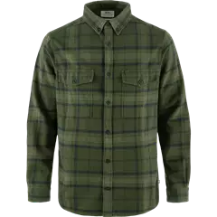 Fjällräven Övik Twill hosszú ujjú férfi ing, Deep Forest-Green, S