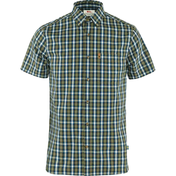 Fjällräven Övik férfi rövid ujjú ing, Green-Alpine Blue, S