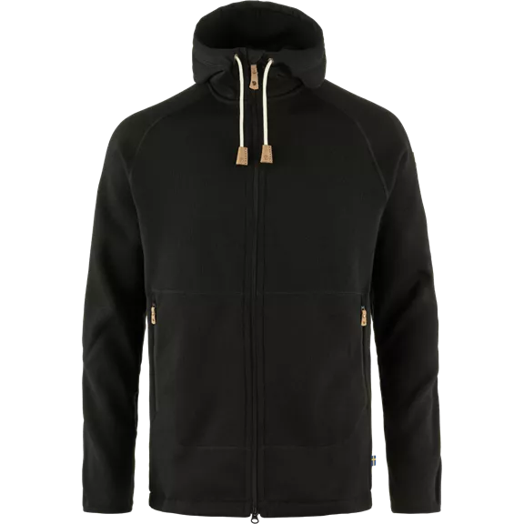 Fjällräven Övik kapucnis férfi fleece, Black, S
