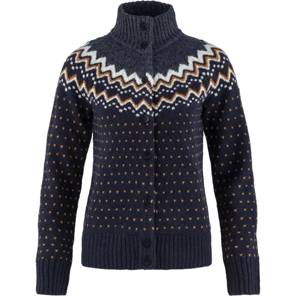 Fjällräven Övik női kötött kardigán, 555-dark navy, L