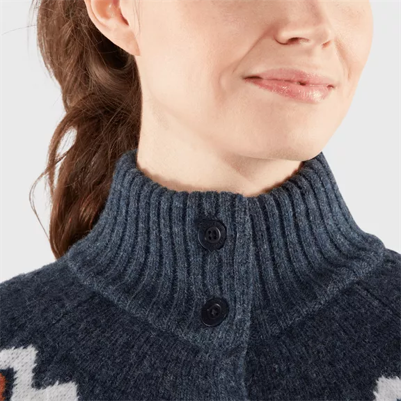 Fjällräven Övik női kötött kardigán, 555-dark navy, M