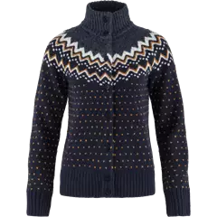 Fjällräven Övik női kötött kardigán, 555-dark navy, XS