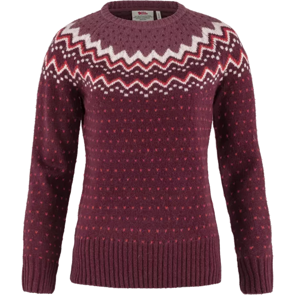 Fjällräven Övik női kötött pulóver, 356-dark garnet, XS