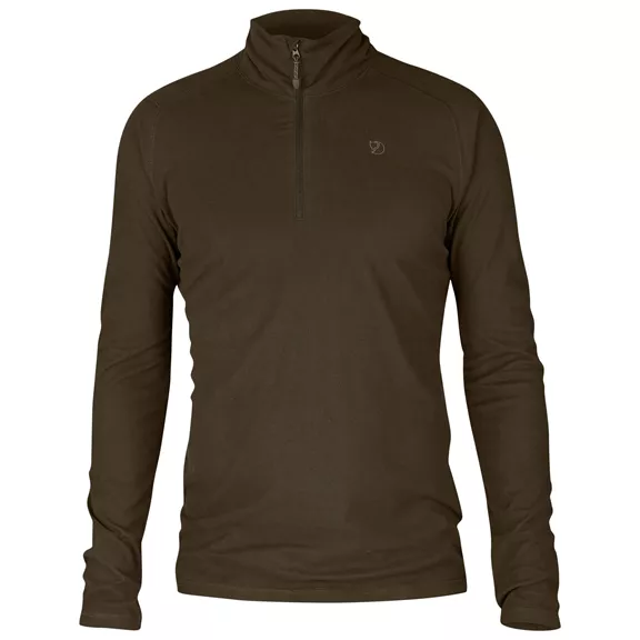 Fjällräven PINE HALF ZIP hosszú ujjú póló, sötét olajzöld M