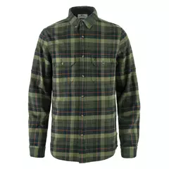 Fjällräven Singi Heavy Flannel hosszú ujjú férfi ing, Black-Deep Forest, L