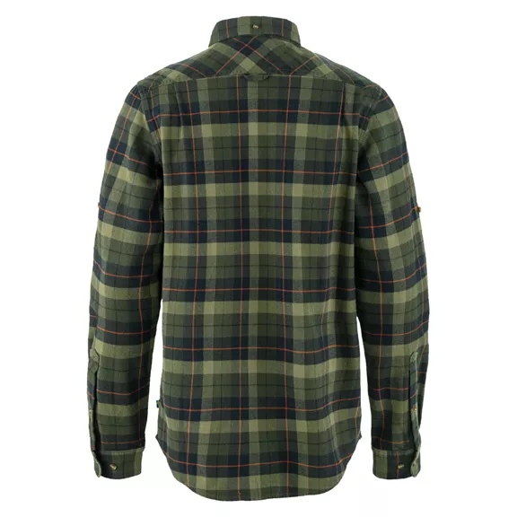 Fjällräven Singi Heavy Flannel hosszú ujjú férfi ing, Black-Deep Forest, L