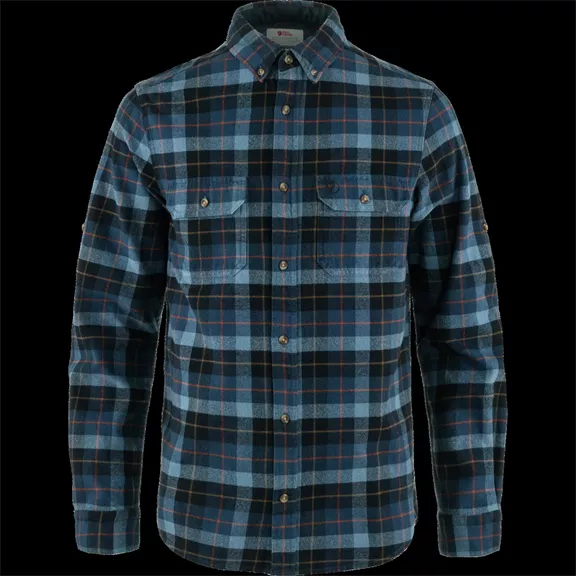 Fjällräven Singi Heavy Flannel hosszú ujjú férfi ing, Dark Navy-Indigo Blue, S