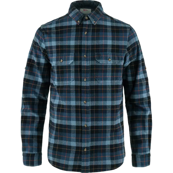 Fjällräven Singi Heavy Flannel hosszú ujjú férfi ing, Dark Navy-Indigo Blue, XXL