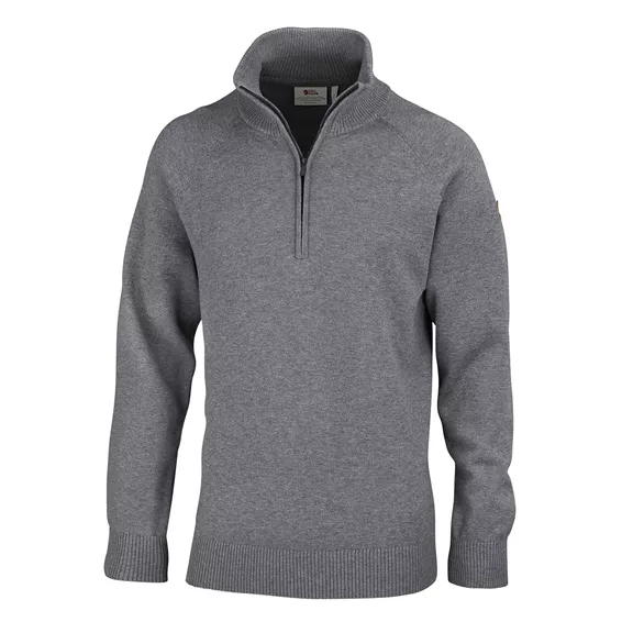Fjällräven Troyer Övik Lite Half Zip férfi pulóver, Grey-melange, XXL