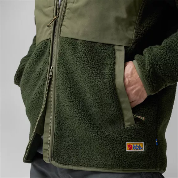 Fjällräven Vardag Pile férfi kabát, Deep Forest-Laurel Green, M