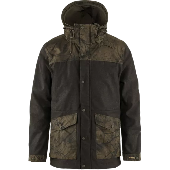 Fjällräven Värmland Wool ffi. vadászkabát, dark olive-dark olive camo (633-636), S