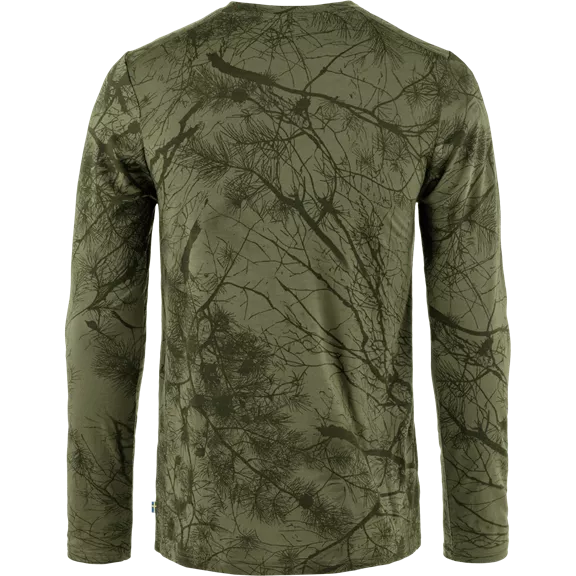 Fjällräven Värmland Wool hosszú ujjú férfi póló, Green Camo, S