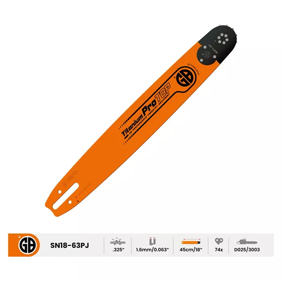 GB Titanium ProTOP vezetőlemez.325", 1,6 mm, 45 cm