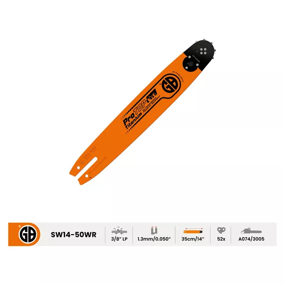 GB Titanium ProTOP vezetőlemez 3/8"LP, 1,3 mm, 35 cm, 50 szem
