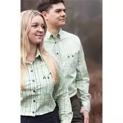 Grube hosszú ujjú női blúz, off white check, 42