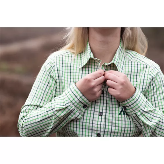 Grube hosszú ujjú női blúz, off white check, 42