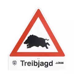 Hajtóvadászat jelző tábla talajhoroggal, vaddisznó