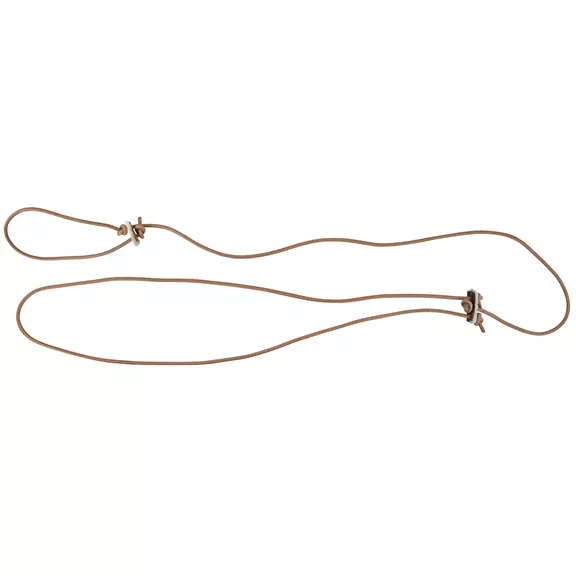 Hangtalan fonott bőr póráz, agancsgomb 6 mm