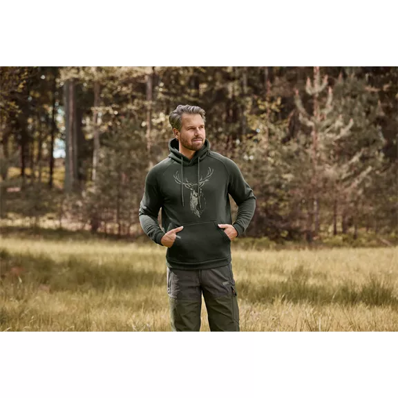 Hart Branded-H Hirsch férfi kapucnis pulóver, grün, 3XL
