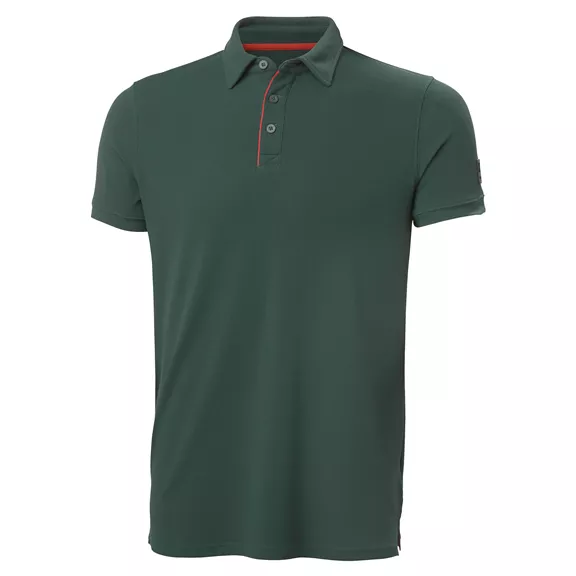 Helly Hansen Tech férfi galléros póló, darkest green, M.